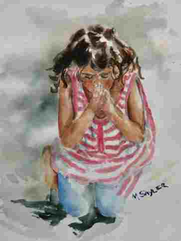 Prayer from Haiti
Watercolor 14x10"